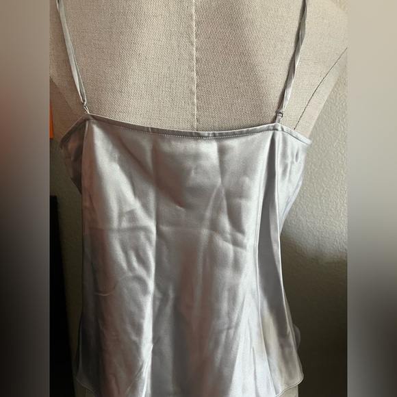 Fleur du Mal Shimmering Silver 100 percent SILK Top size Large 🩶 - Picture 5 of 6